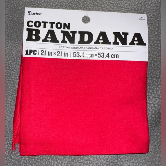 Darice Vibrant Rouge Cotton Bandana - Picture 2 of 4